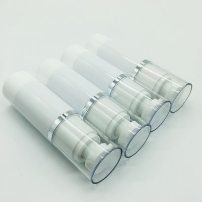 Silk Printing Airless Pump Bottles 50ml / Cylinder Clear Plastic Pump Bottles