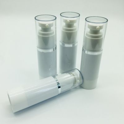 Silk Printing Airless Pump Bottles 50ml / Cylinder Clear Plastic Pump Bottles