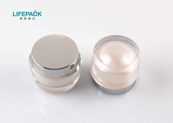 Barattoli su misura della crema di fronte, colore crema di plastica di Pearl White dei contenitori